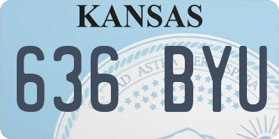 KS license plate 636BYU