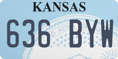 KS license plate 636BYW