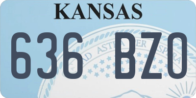 KS license plate 636BZO