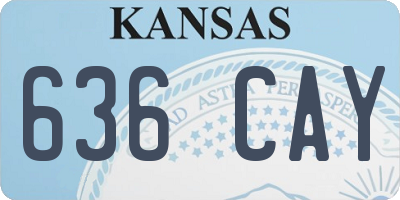 KS license plate 636CAY