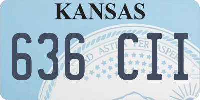 KS license plate 636CII