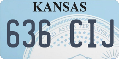 KS license plate 636CIJ