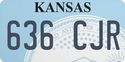 KS license plate 636CJR