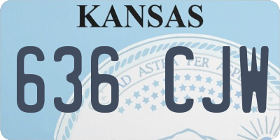 KS license plate 636CJW
