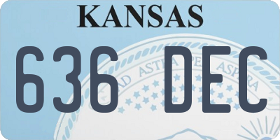 KS license plate 636DEC