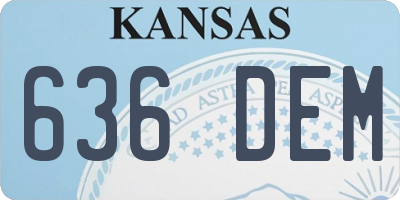 KS license plate 636DEM