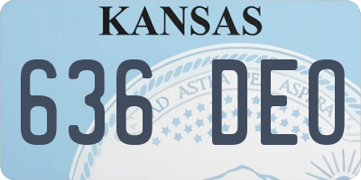 KS license plate 636DEO