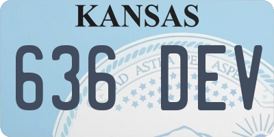 KS license plate 636DEV