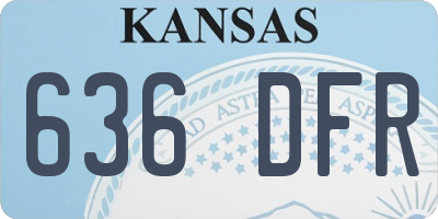 KS license plate 636DFR