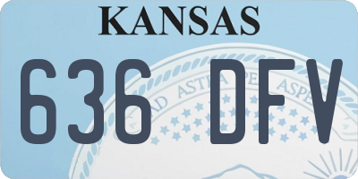 KS license plate 636DFV