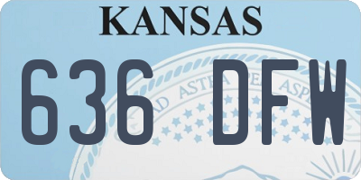 KS license plate 636DFW