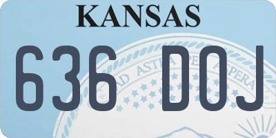 KS license plate 636DOJ