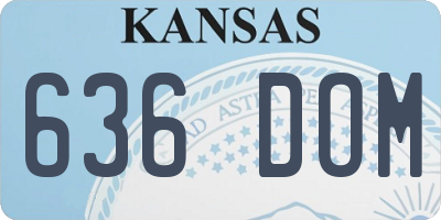 KS license plate 636DOM