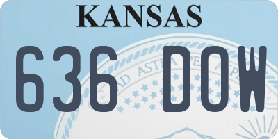 KS license plate 636DOW