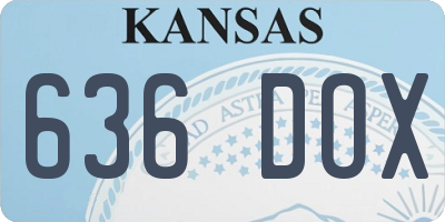 KS license plate 636DOX
