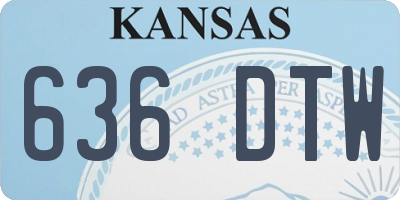 KS license plate 636DTW
