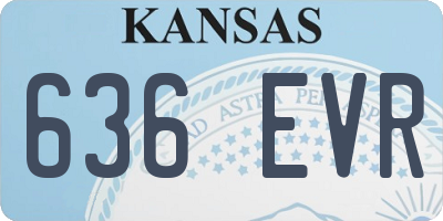 KS license plate 636EVR