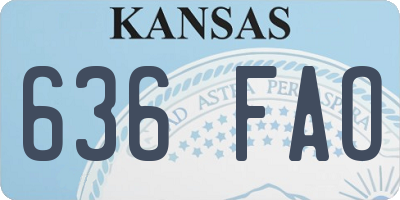 KS license plate 636FAO