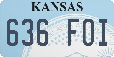 KS license plate 636FOI