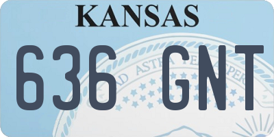 KS license plate 636GNT