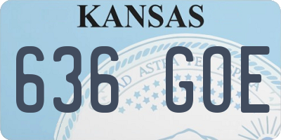 KS license plate 636GOE