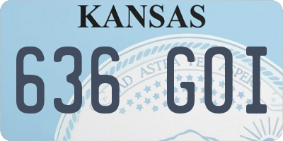KS license plate 636GOI