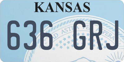 KS license plate 636GRJ