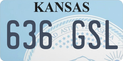 KS license plate 636GSL