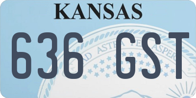 KS license plate 636GST