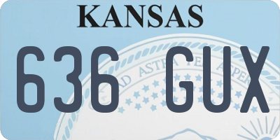 KS license plate 636GUX