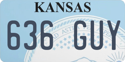 KS license plate 636GUY