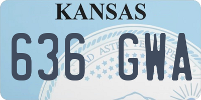KS license plate 636GWA
