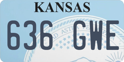 KS license plate 636GWE