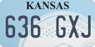 KS license plate 636GXJ