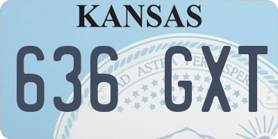 KS license plate 636GXT