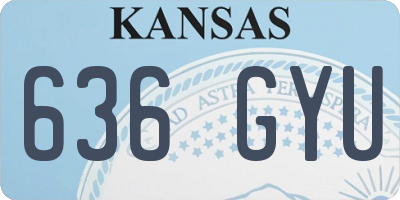 KS license plate 636GYU