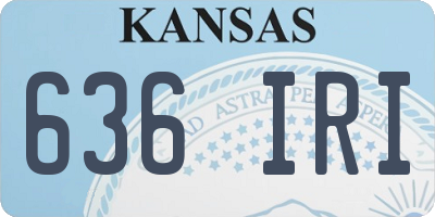 KS license plate 636IRI