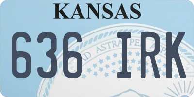 KS license plate 636IRK