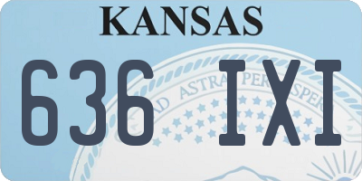KS license plate 636IXI