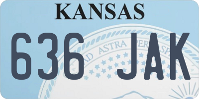 KS license plate 636JAK