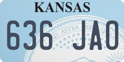 KS license plate 636JAO