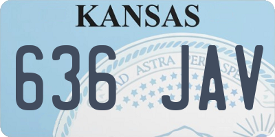 KS license plate 636JAV