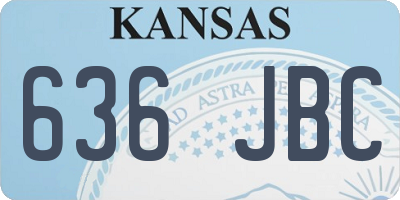 KS license plate 636JBC