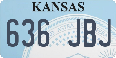 KS license plate 636JBJ