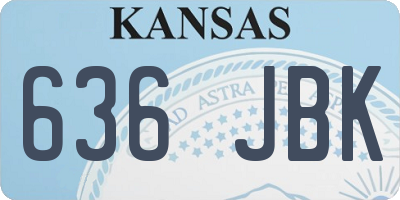 KS license plate 636JBK