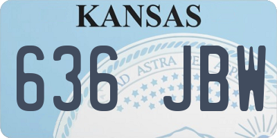 KS license plate 636JBW
