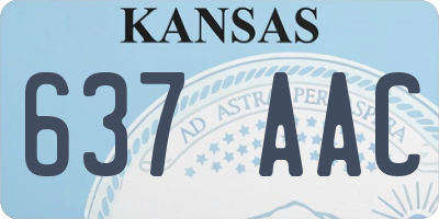 KS license plate 637AAC