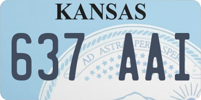 KS license plate 637AAI