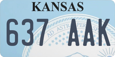 KS license plate 637AAK