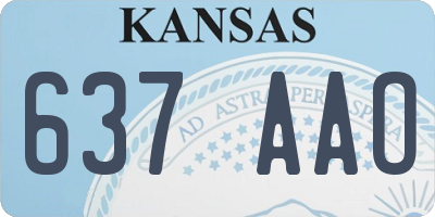 KS license plate 637AAO